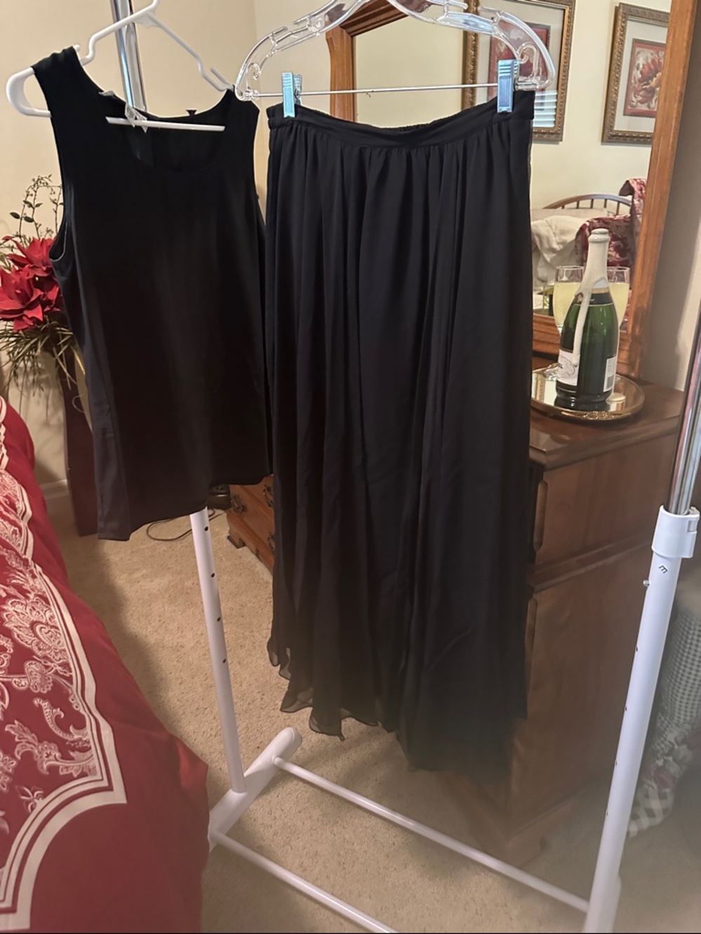 Classic Black Women's Maxi Skirt Set by